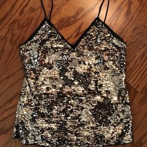 H&M Rose Gold Sequin Party Top